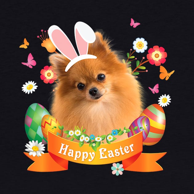 Bunny Pomeranian Dog Happy Easter Day Lover Egg Hunt Lovely by eldridgejacqueline